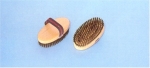 Dog Brush Brass and natural bristles
