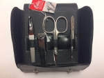 Manicure Set leather chrome scissors tweezers nail cuticle nipper clipper clipser stainless steel Made in Germany 