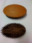 Men's Hair Brush soft natural boar's bristles, pear wood, military style.