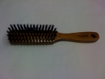 Hair Brush long, natural boars bristles, varnished Beechwood. 