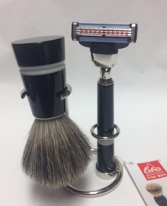 Shaving Set badger hair black handles