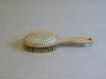 Woody, combined mane and tail brush and head brush bristles and wood pins