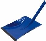 metal dustpan coated blue with rubber lip, 24 cm wide, 38 cm long, Made in Germany
