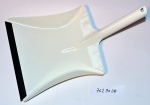 metal dustpan coated white with rubber lip, 24 cm wide, 38 cm long, Made in Germany